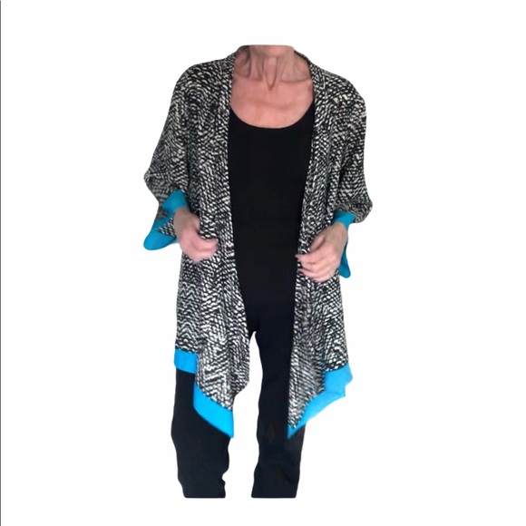 Silky Avenue Kimono Black White Size 18-20 - Picture 11 of 11